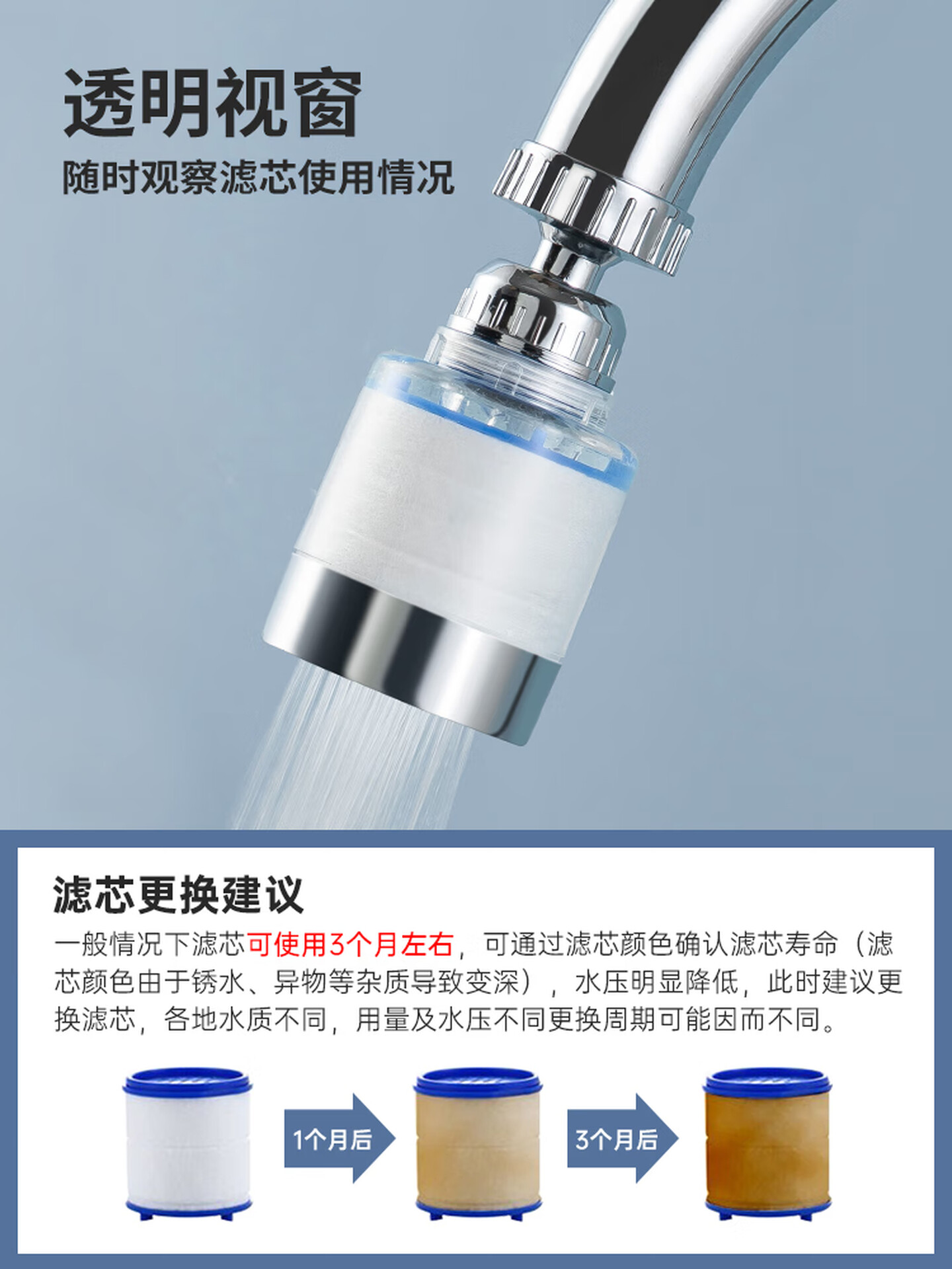 【留英护发神器】APWIKOGER 360°旋转净水过滤龙头 | 纳米级过滤 (有效除氯/重金属)